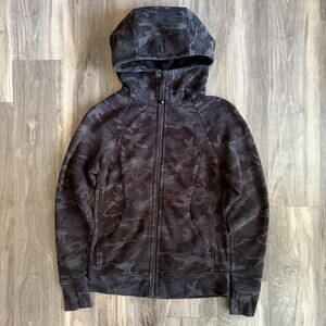 Lululemon Camo Scuba Hoodie Women’s Size 10 Sweatshirt Full Zip Athleisure
